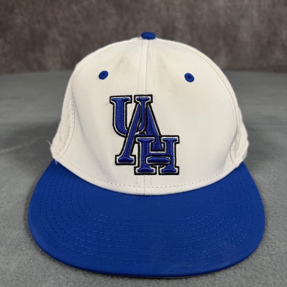 The Game Pro Hampton University Pirates Fitted Hat 7 1/4 White Blue HBCU GP520